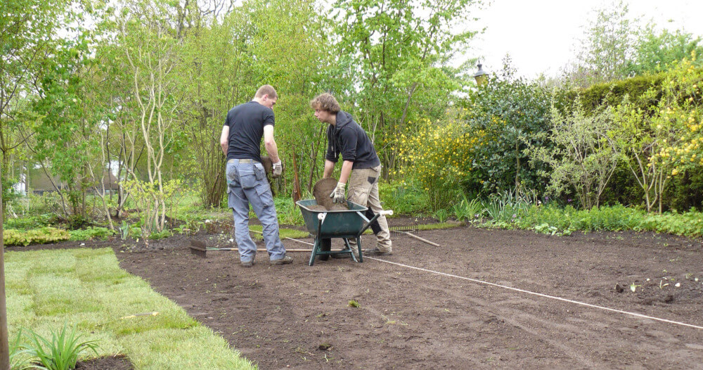 Aanleg van graszoden in Eindhoven